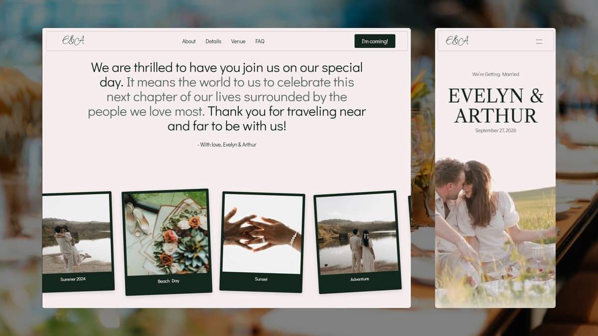 Wedding Website Preview 1
