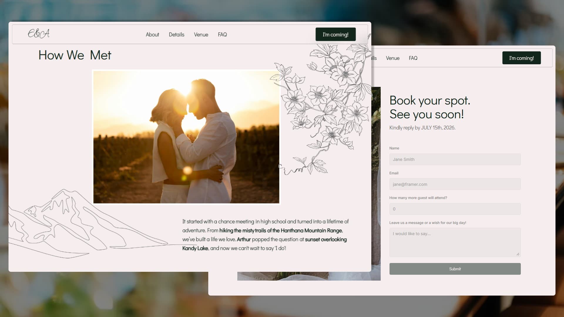 Wedding website design 2