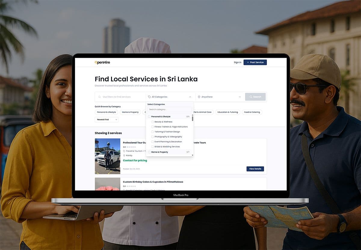 OpenHire platform interface 1
